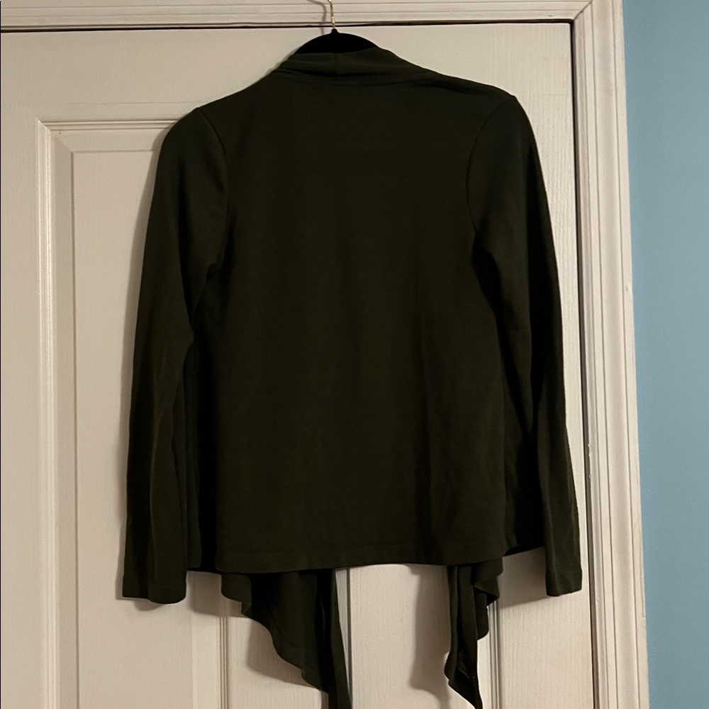 Ambiance dark olive green open front cardigan - Picture 4 of 4